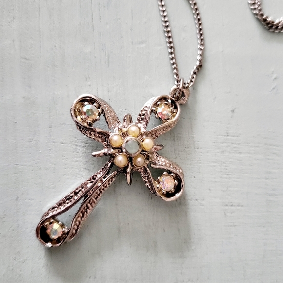 Jewelry - Star and Band Stanhope Cross Necklace with Swarovski Crystal's